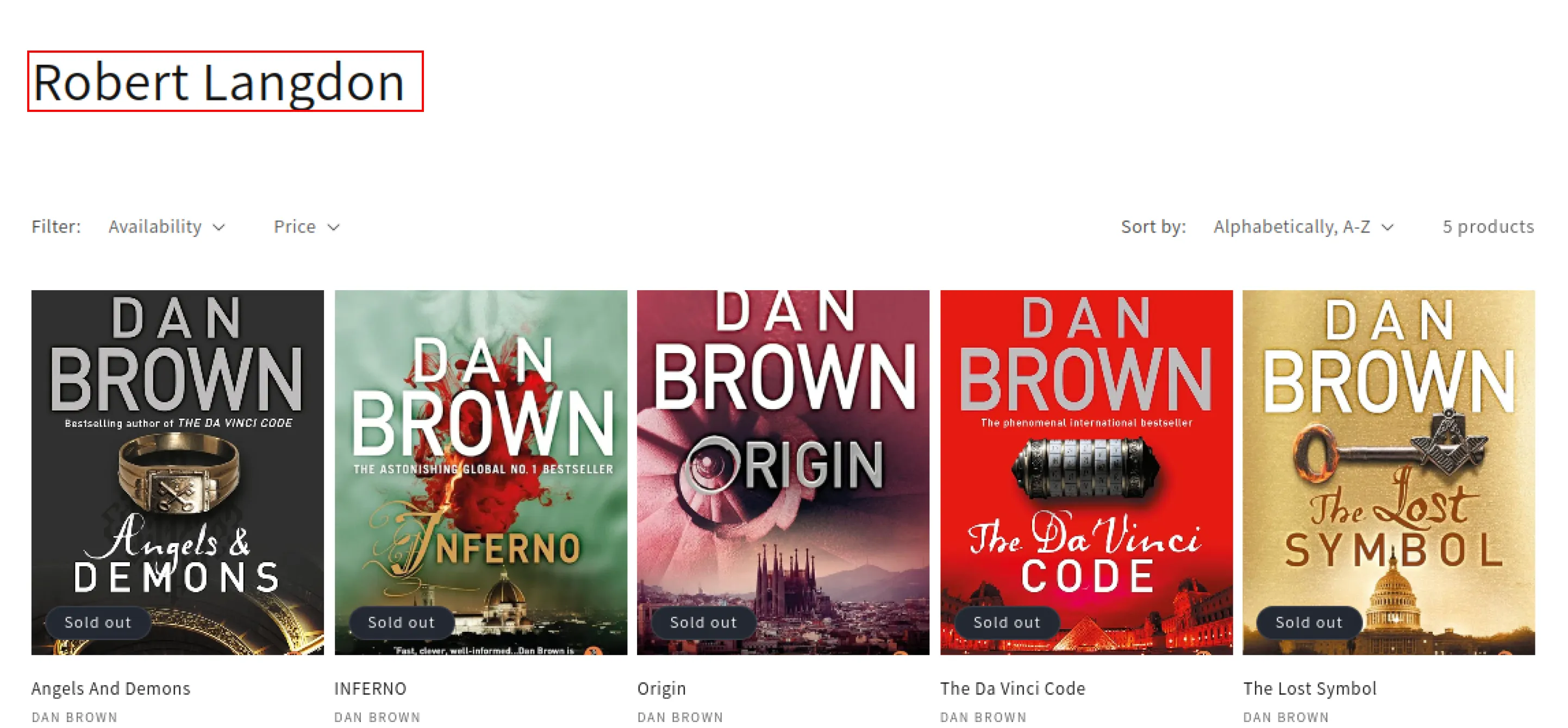 Shopify Dan Brown series